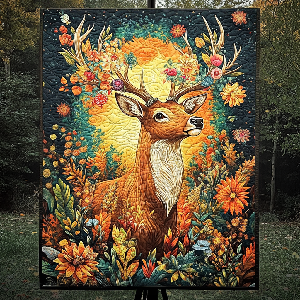 Dream Deer Quilted Blanket - Throw (55" x 60")
