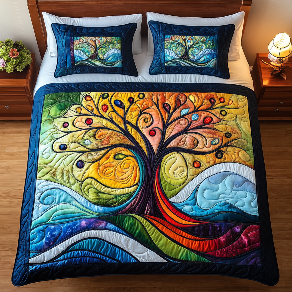 Dreamscape Grove 3-Piece Quilted Bedding Set - Single (59" x 70")