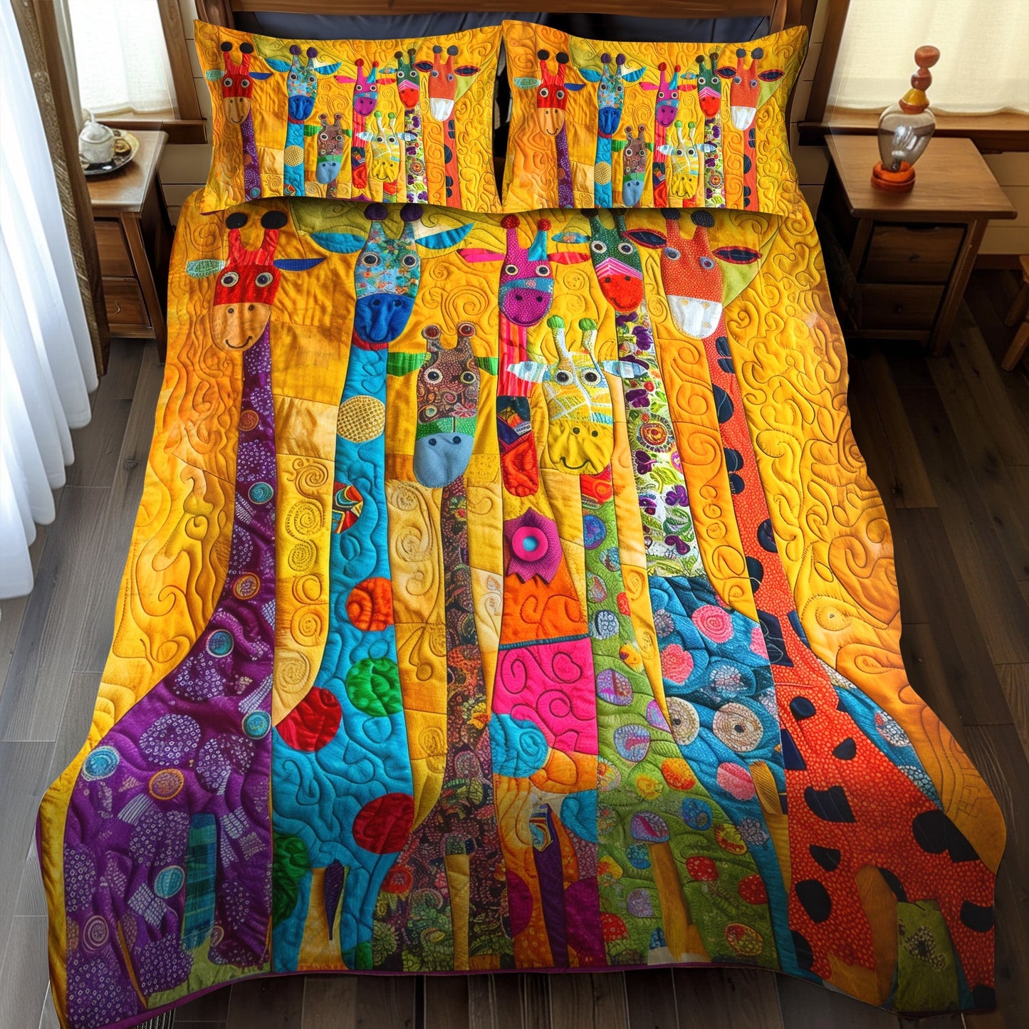 Dreamy Giraffe 3-Piece Quilted Bedding Set - Single (59" x 70")