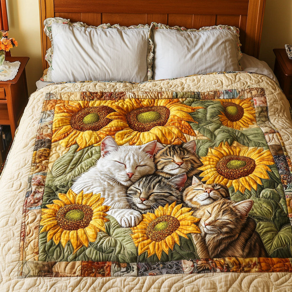Dreamy Felines Quilted Blanket - Throw (55" x 60")