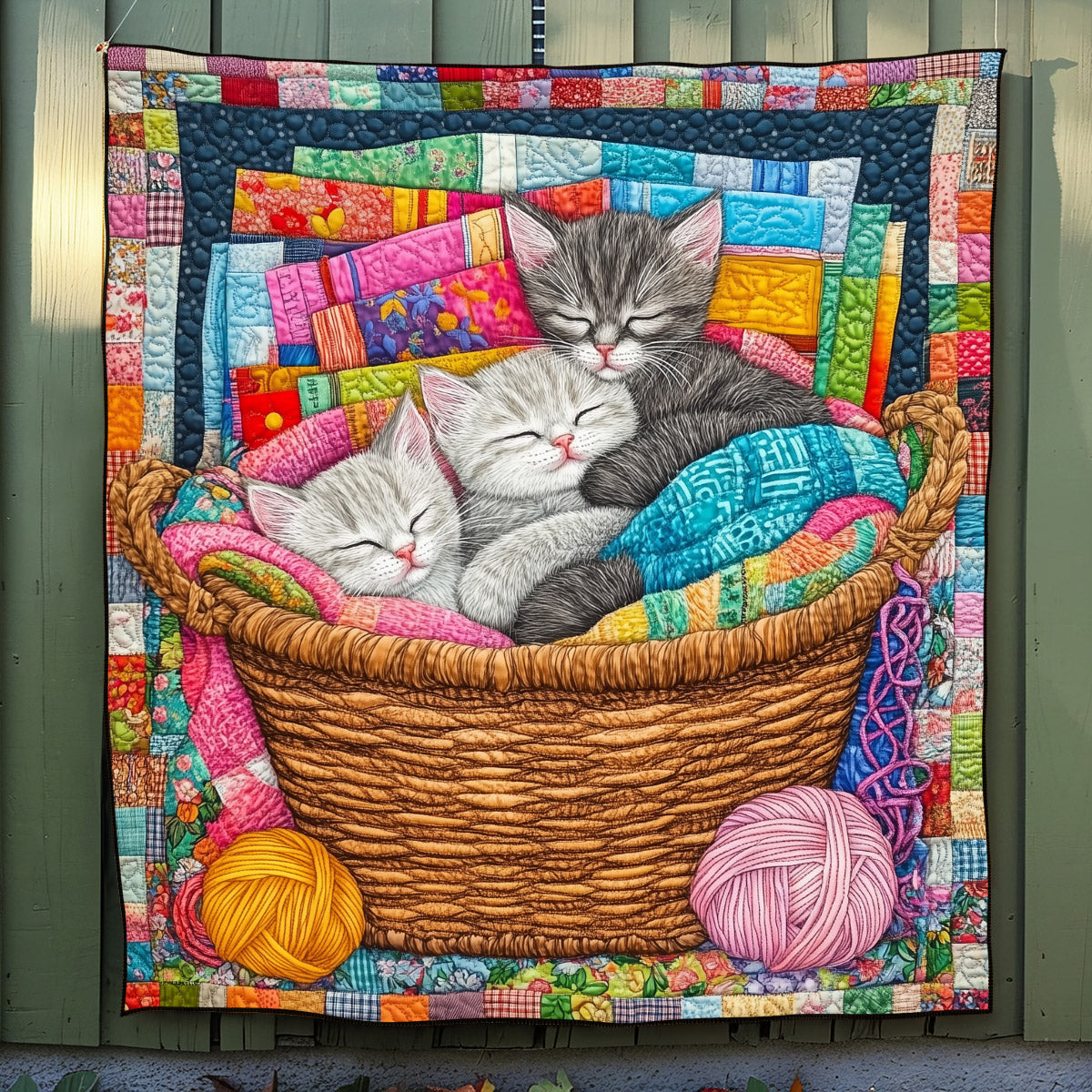 Dreamy Kitten Quilted Blanket - Throw (55" x 60")