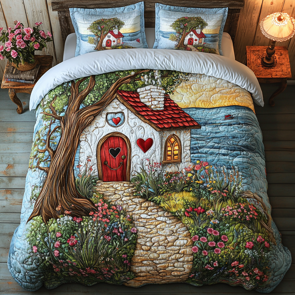 Dreamy Pathway 3-Piece Quilted Bedding Set - Single (59" x 70")