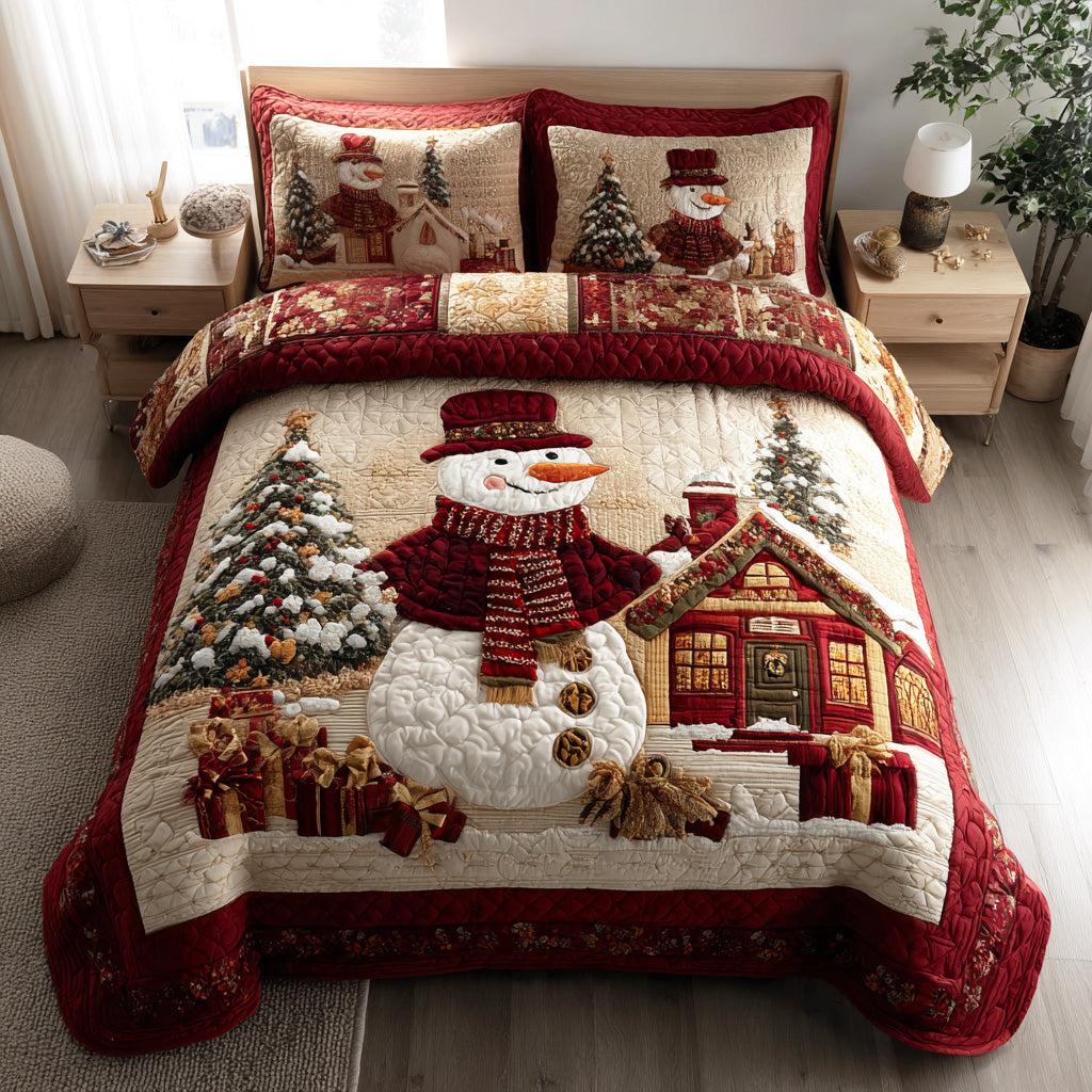 Dreamy Snow Garden 3-Piece Quilted Bedding Set - Single (59" x 70")