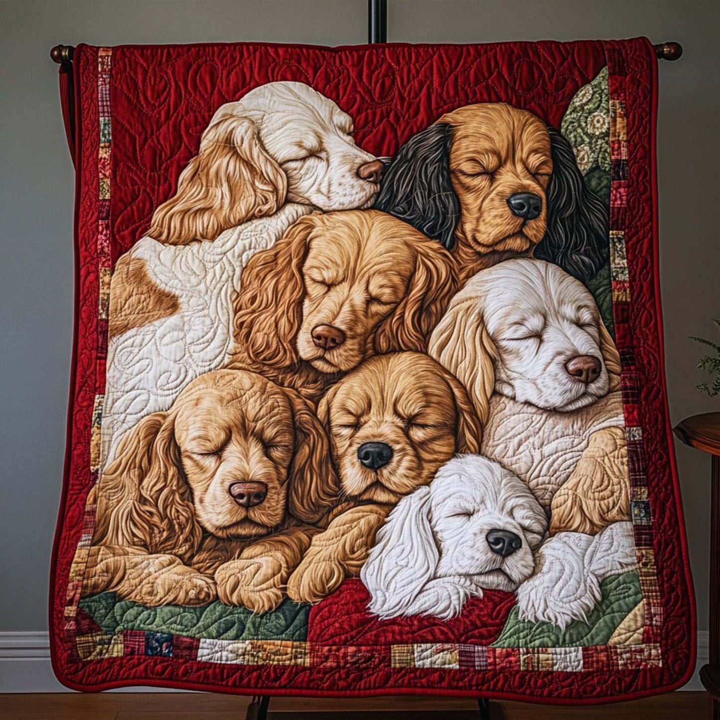 Dreamy Spaniel Quilted Blanket - Throw (55" x 60")