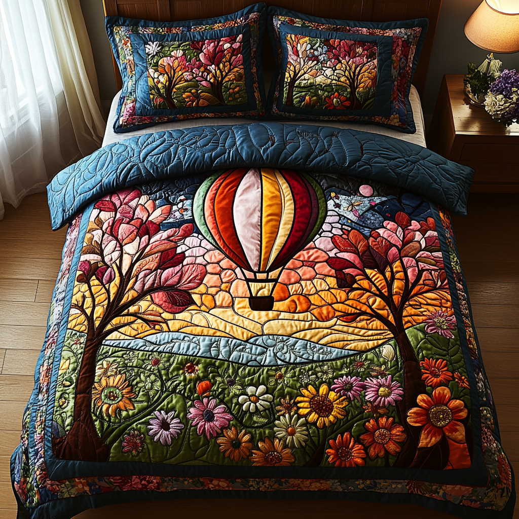 Drifting Horizons Quilted Bedding Set - Single (59" x 70")