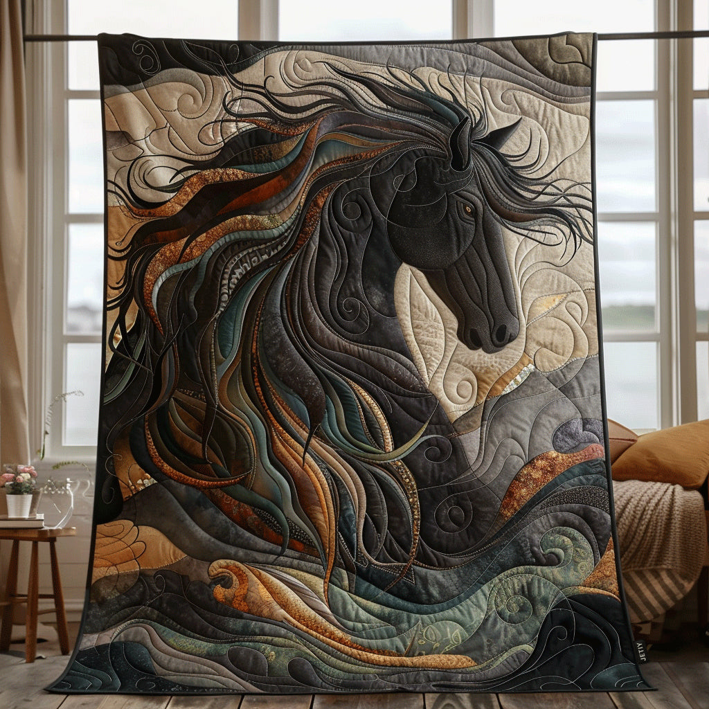 Dynamic Horse Design Quilted Blanket - Throw (55" x 60")