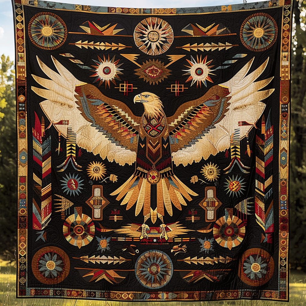 Eagle Spirit Quilted Blanket - Throw (55" x 60")
