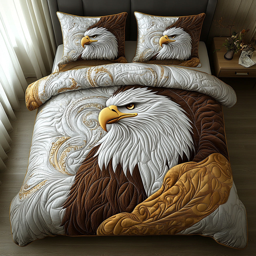 Eagle Heart 3-Piece Quilted Bedding Set - Single (59" x 70")