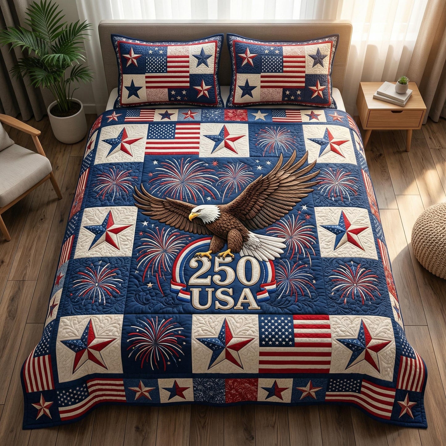 Eagle Legacy 3-Piece Quilted Bedding Set - Single (59" x 70")