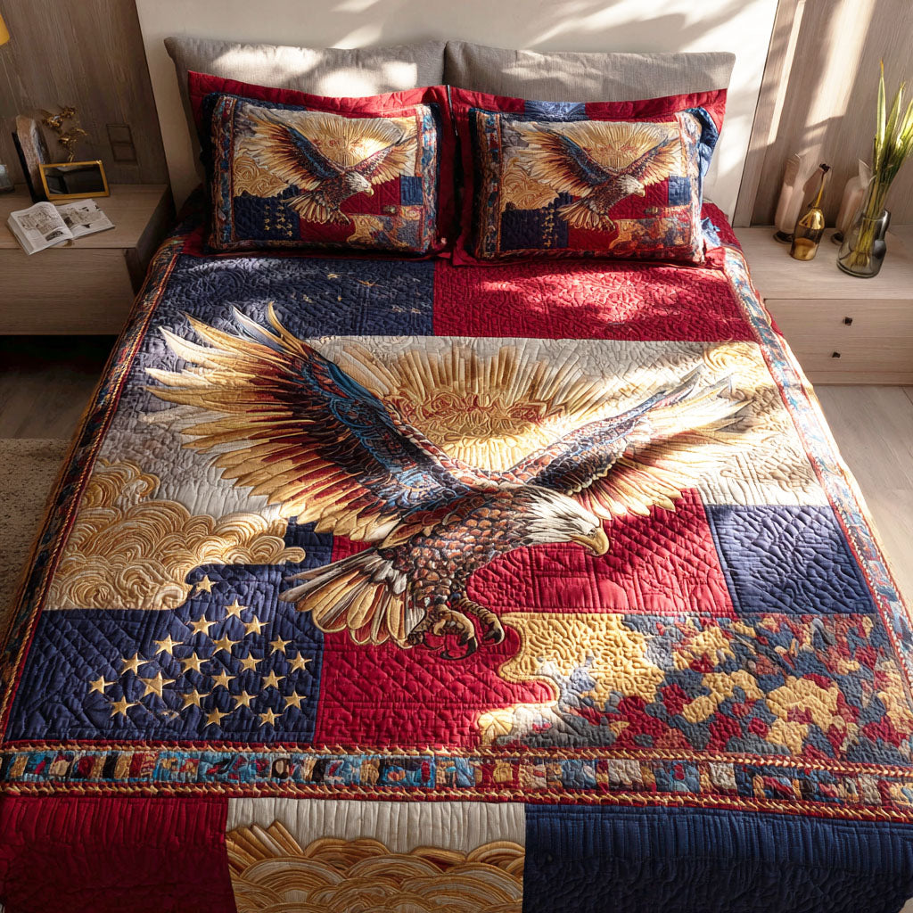 Eagle Pride 3-Piece Quilted Bedding Set - Single (59" x 70")
