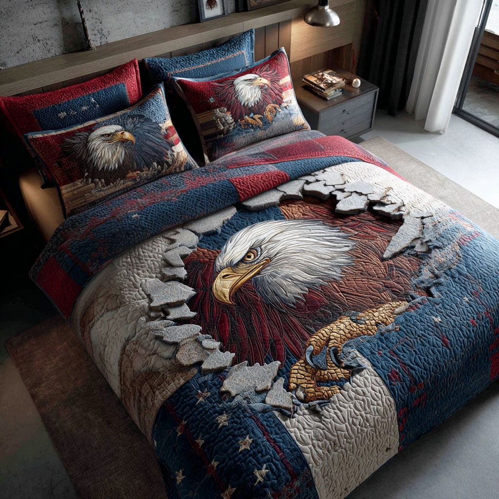Eagle Spirit 3-Piece Quilted Bedding Set - Single (59" x 70")