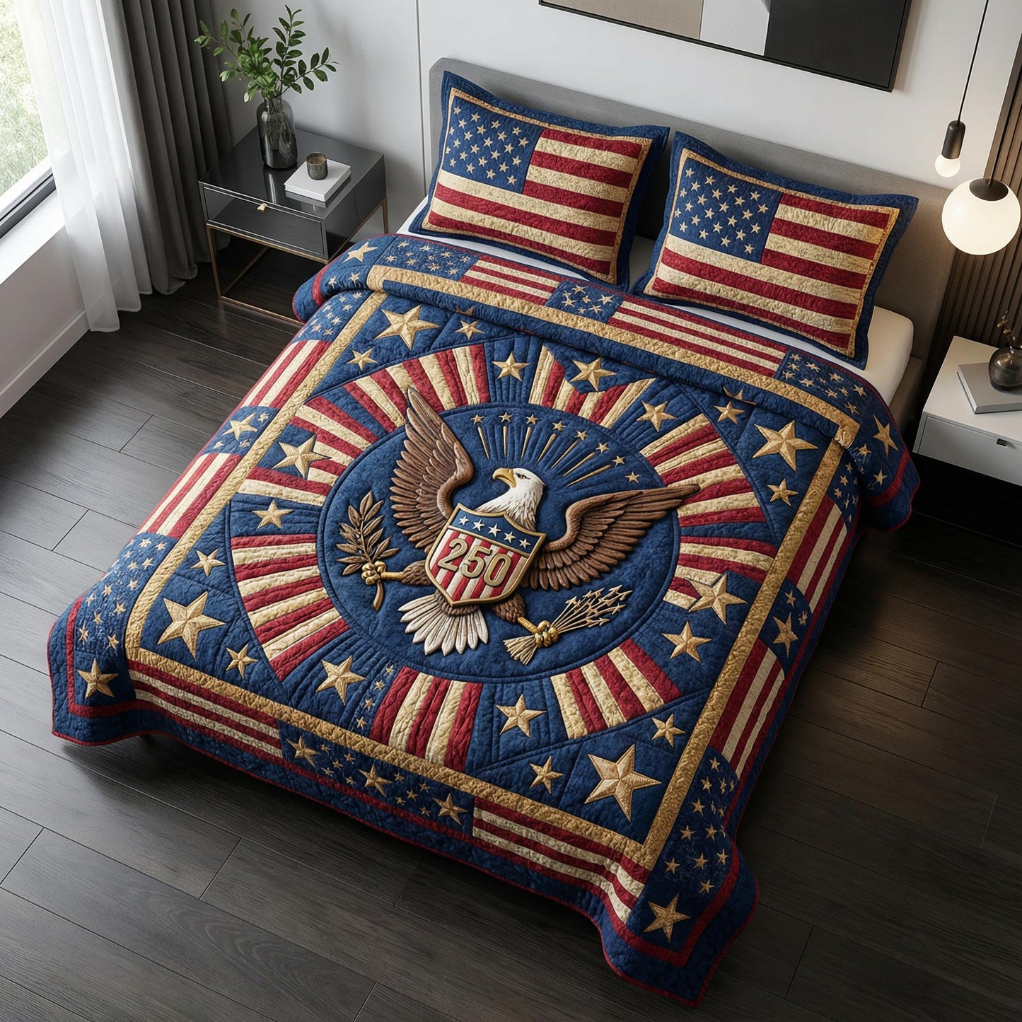 Eagle Victory 3-Piece Quilted Bedding Set - Single (59" x 70")