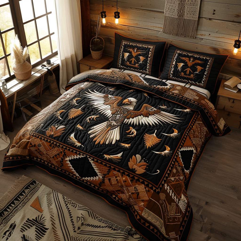 Eagle's Embrace 3-Piece Quilted Bedding Set - Single (59" x 70")
