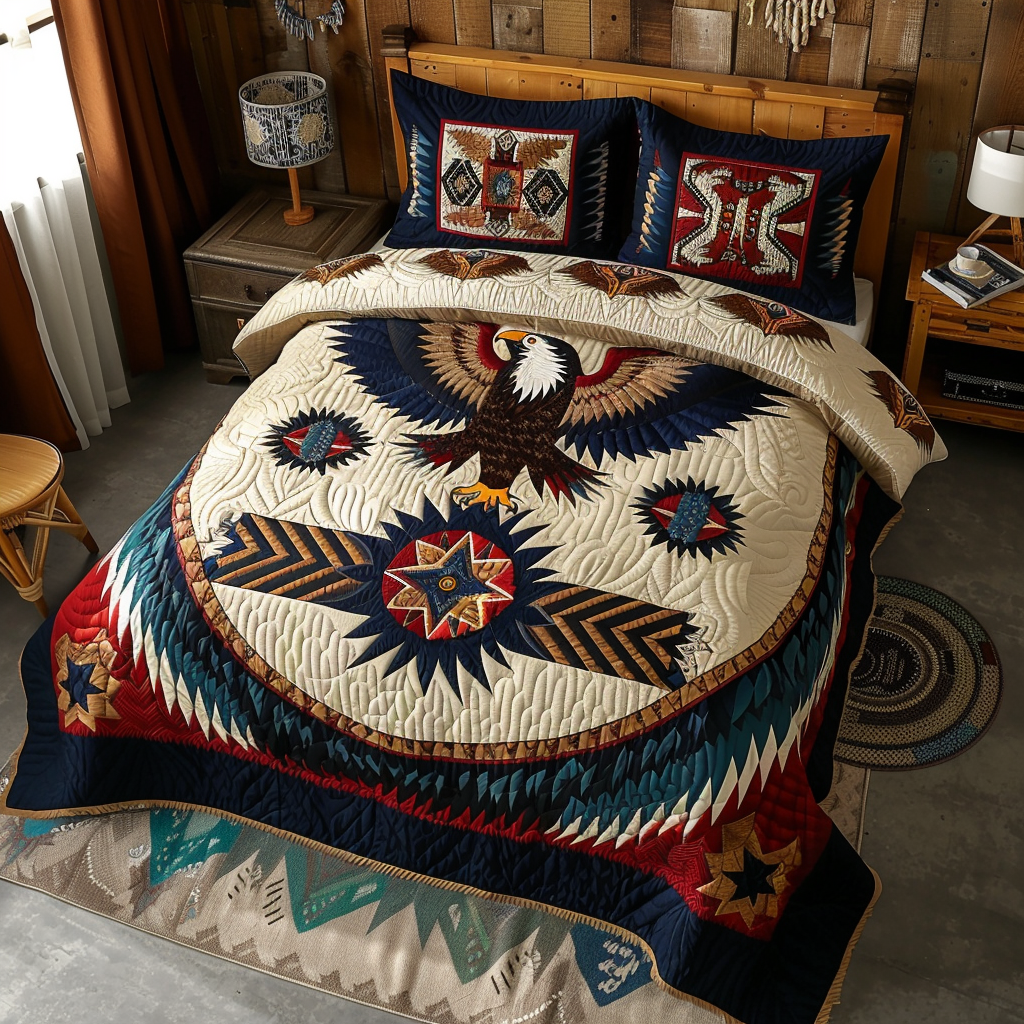 Eagle's Triumph 3-Piece Quilted Bedding Set - Single (59" x 70")