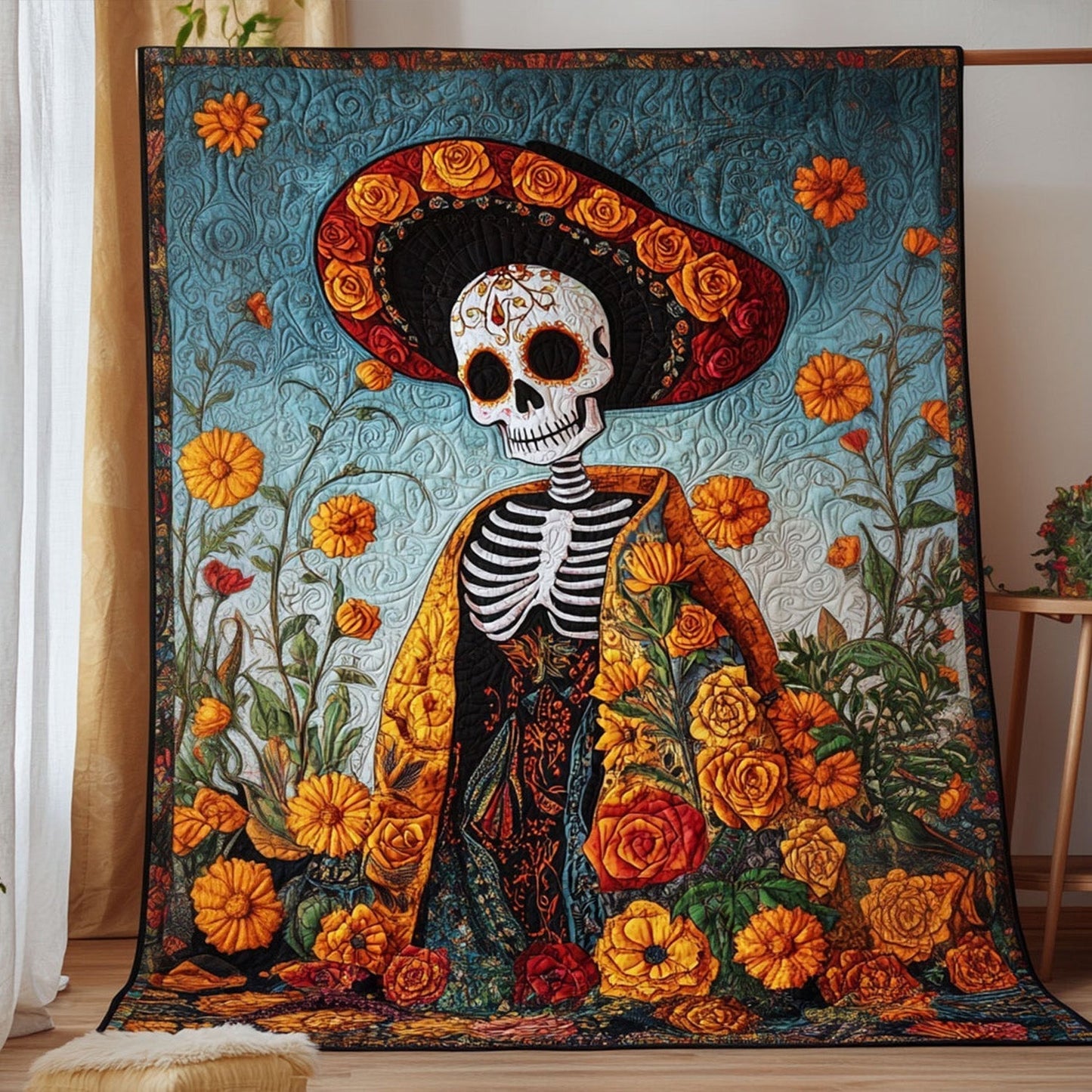 Earth and Bone Quilted Blanket - Throw (55" x 60")