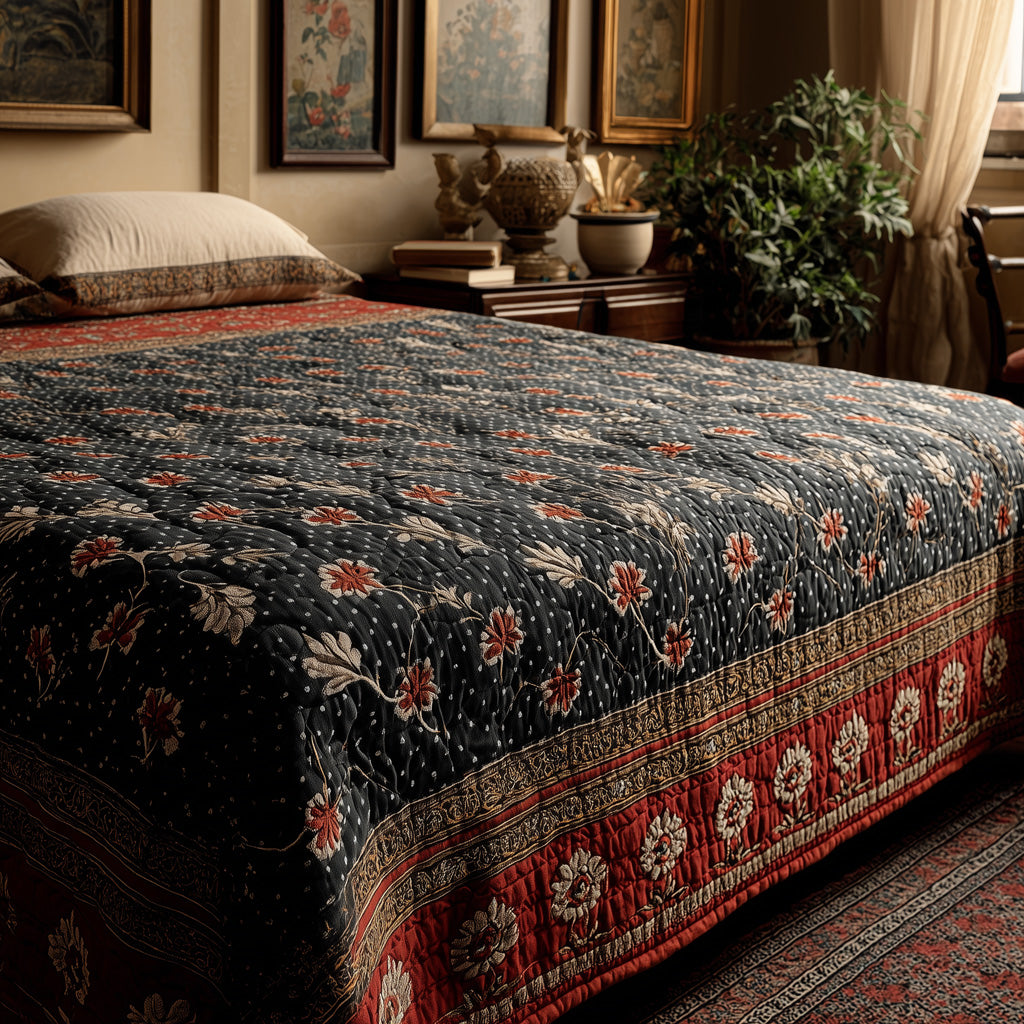 Ebony Blossom Quilted Blanket - Baby (30" x 40") - Pack 1