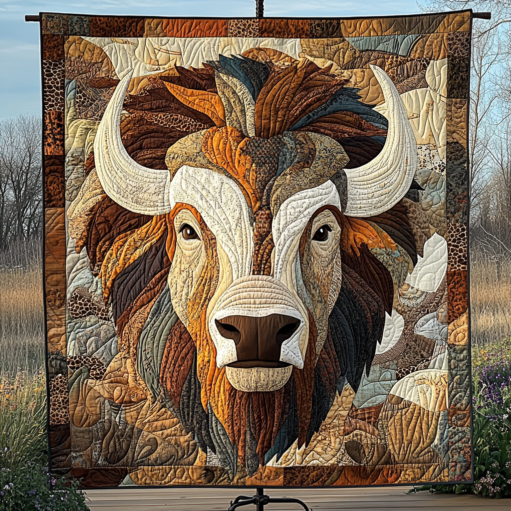 Echo of the Plains Quilted Blanket - Throw (55" x 60")