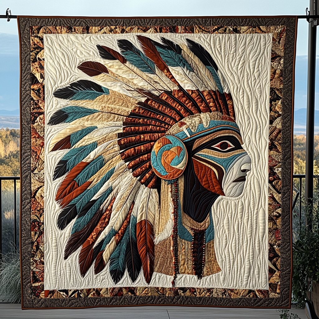 Echoes of the Ancestors Quilted Blanket - Throw (55" x 60")