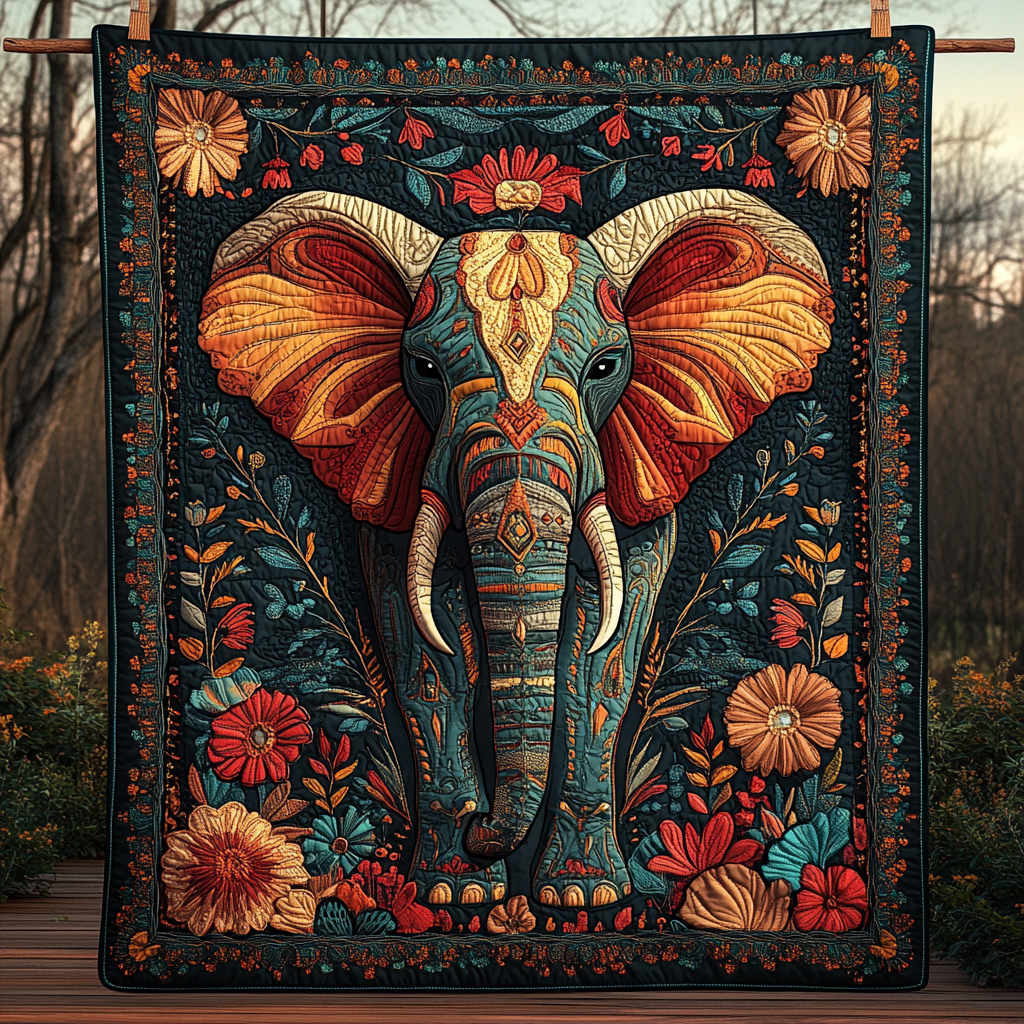 Echoes of the Savannah Quilted Blanket - Throw (55" x 60")