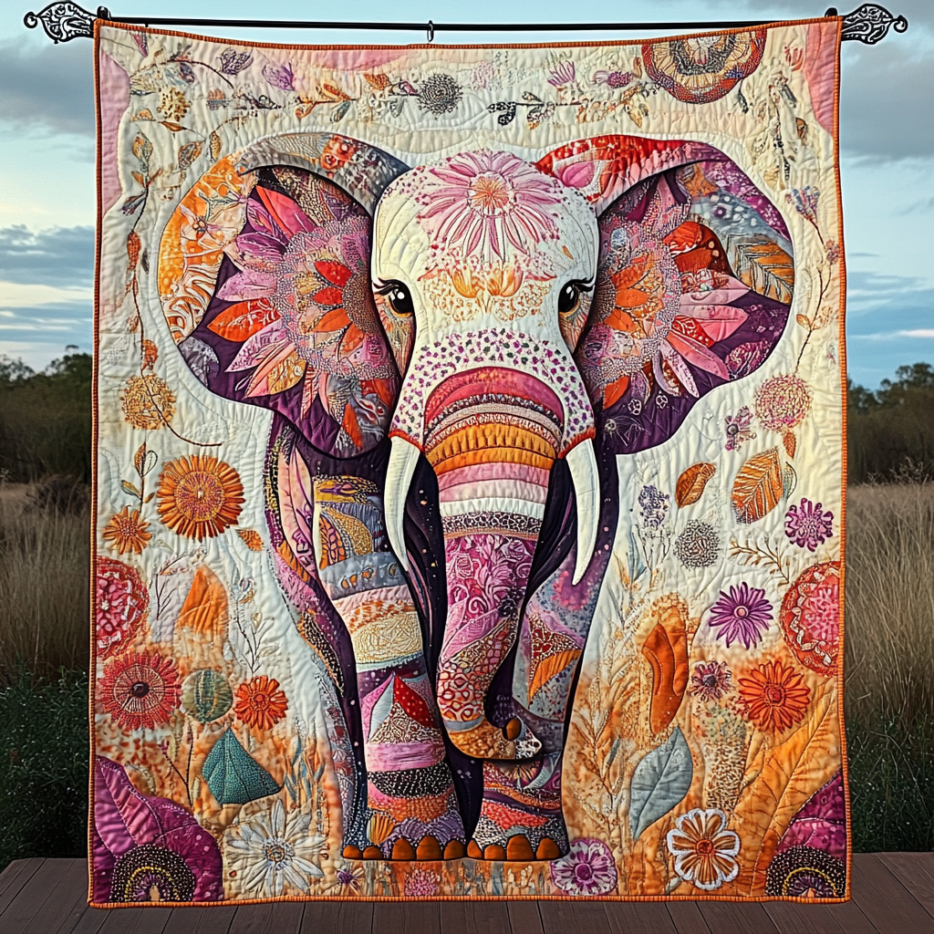 Echoes of the Savannah Quilted Blanket - Throw (55" x 60")
