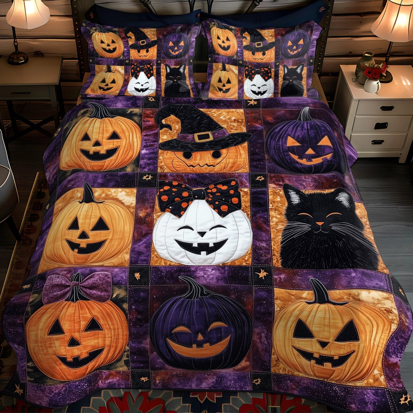 Eerie Night 3-Piece Quilted Bedding Set - Single (59" x 70")