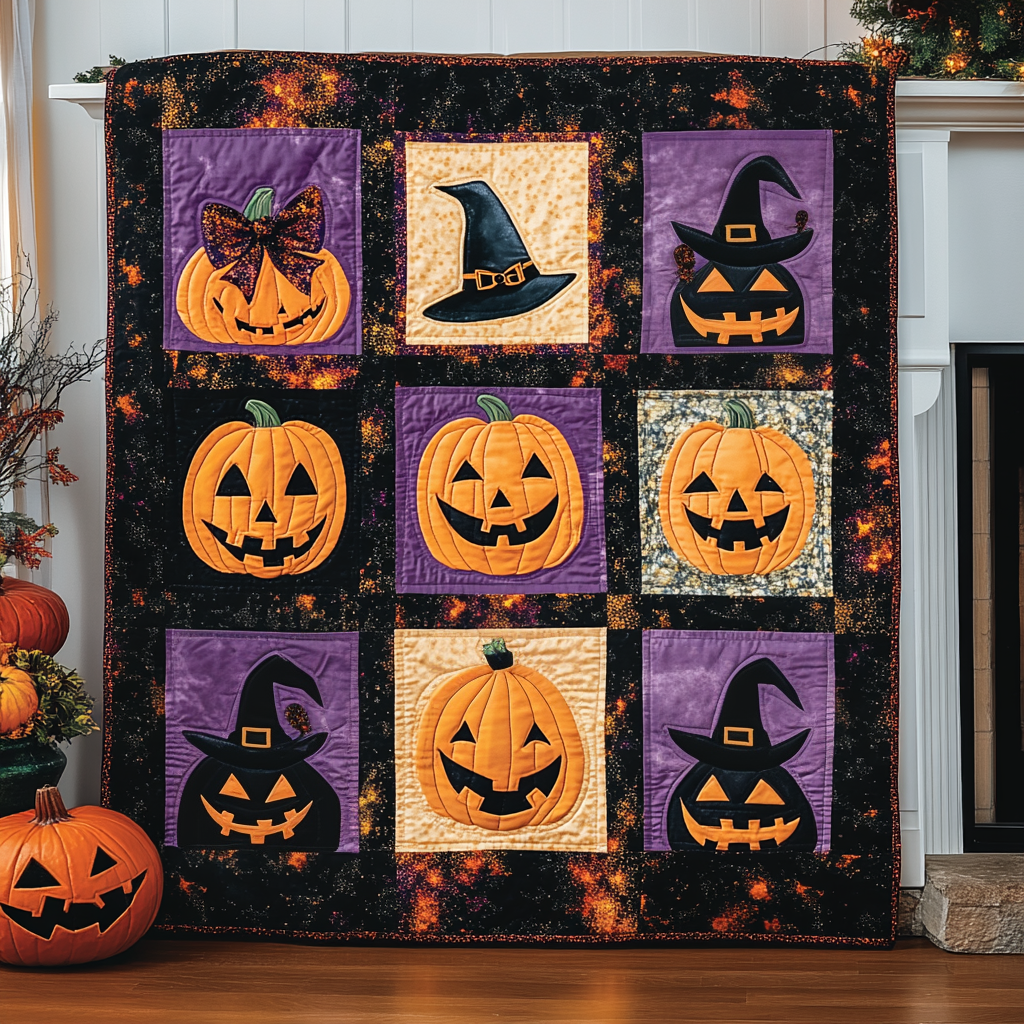 Eerie Night Quilted Blanket - Throw (55" x 60")