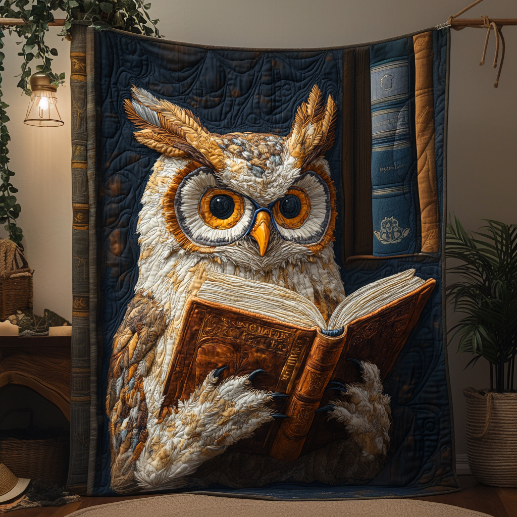 Elder Owl Quilted Blanket - Throw (55" x 60")
