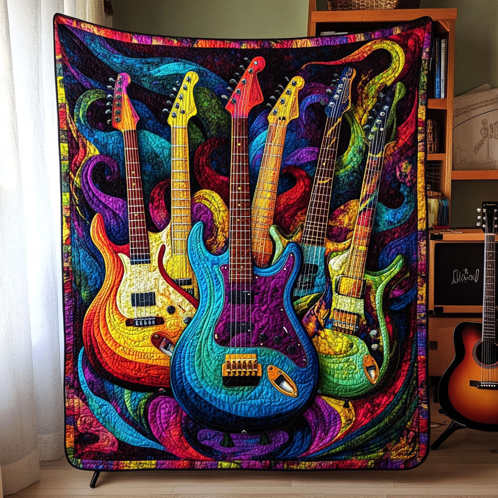 Electric Harmony Quilted Blanket - Throw (55" x 60")