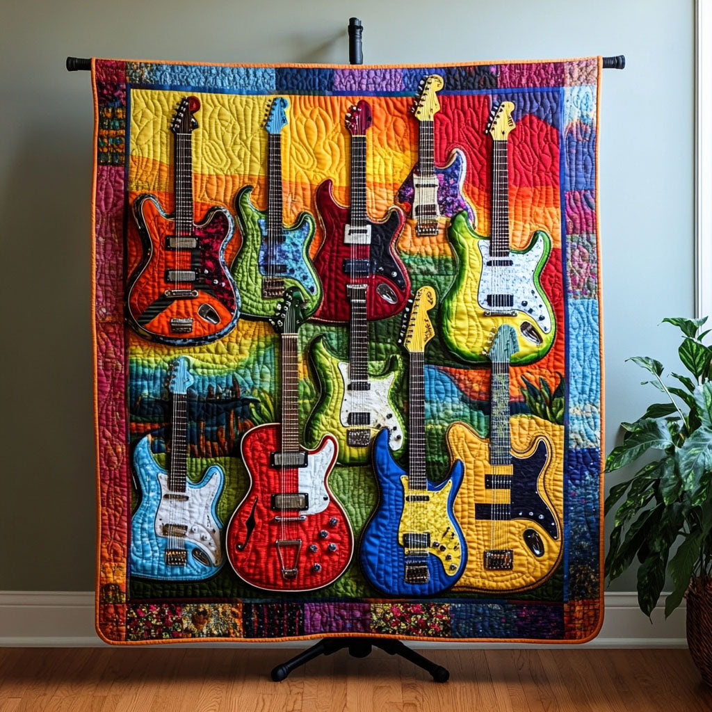 Electric Rhythm Quilted Blanket - Throw (55" x 60")