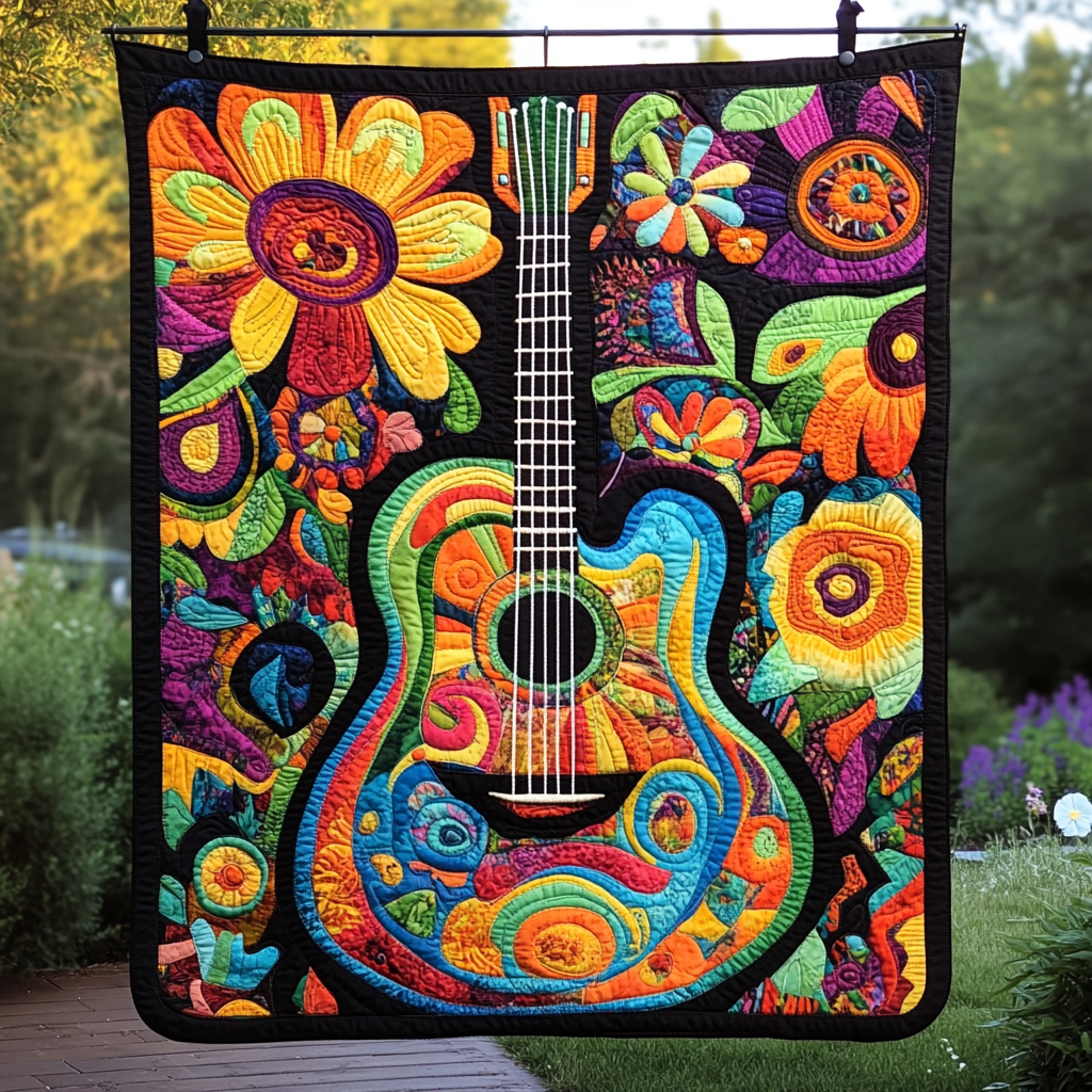 Electric Serenade Quilted Blanket - Throw (55" x 60")