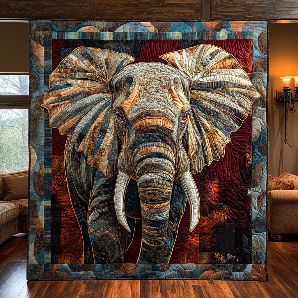Elephant Band Quilted Blanket - Baby (30" x 40")