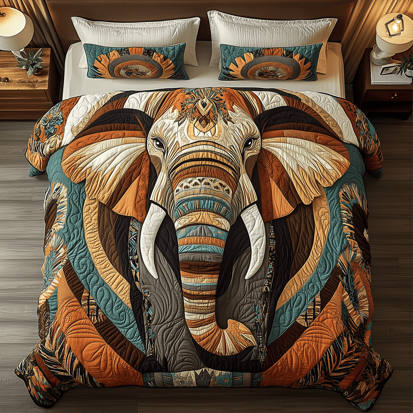 Elephant Essence 3-Piece Quilted Bedding Set - Single (59" x 70")