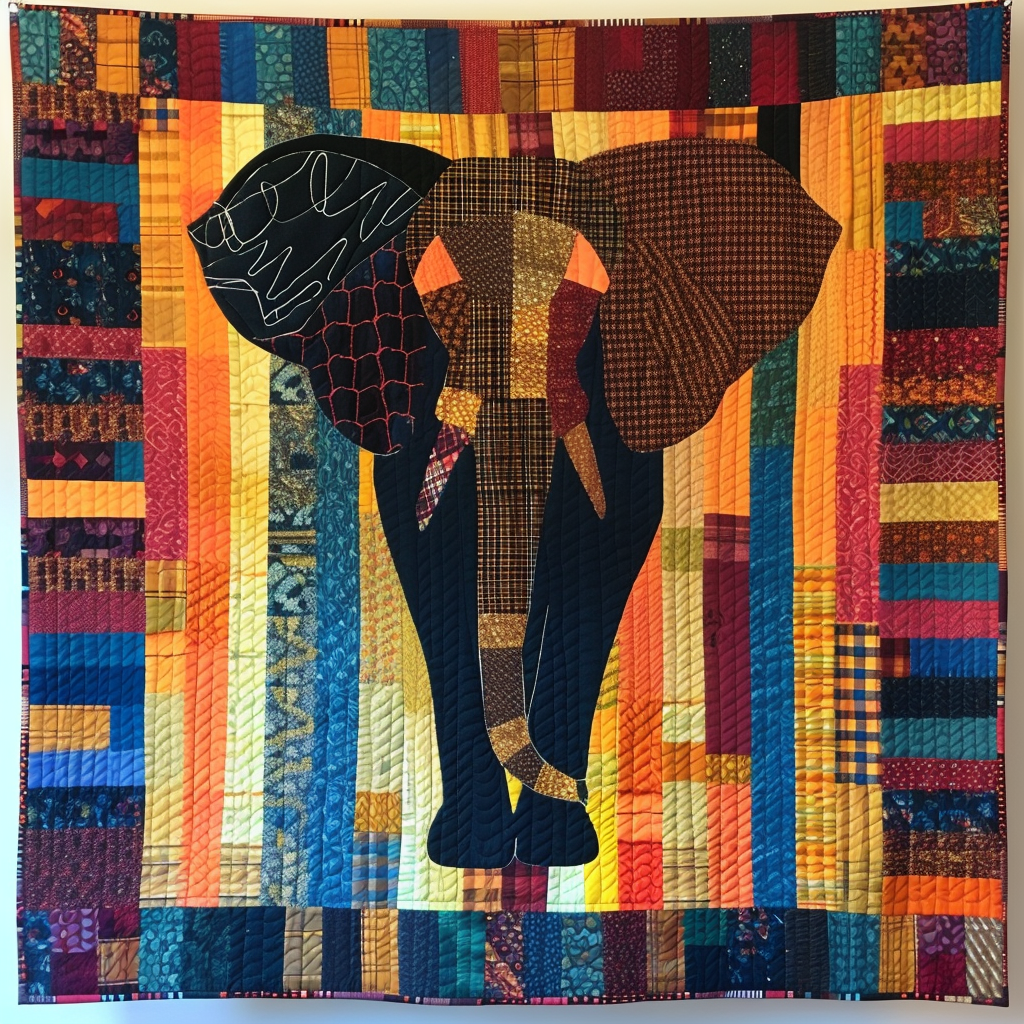 Elephant Fiesta Quilted Blanket - Throw (55" x 60")