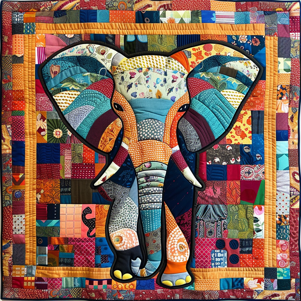 Elephant Radiance Quilted Blanket - Throw (55" x 60")