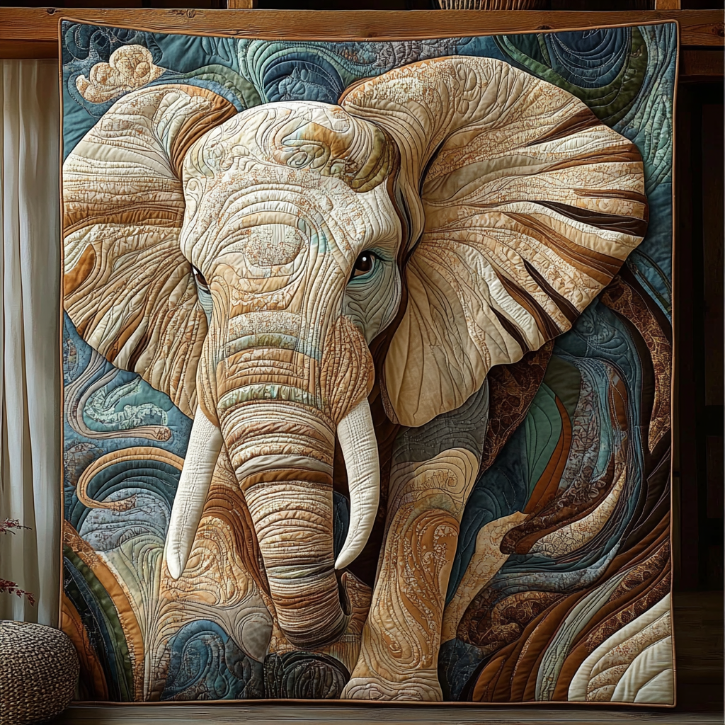 Elephant Watch Quilted Blanket - Throw (55" x 60")