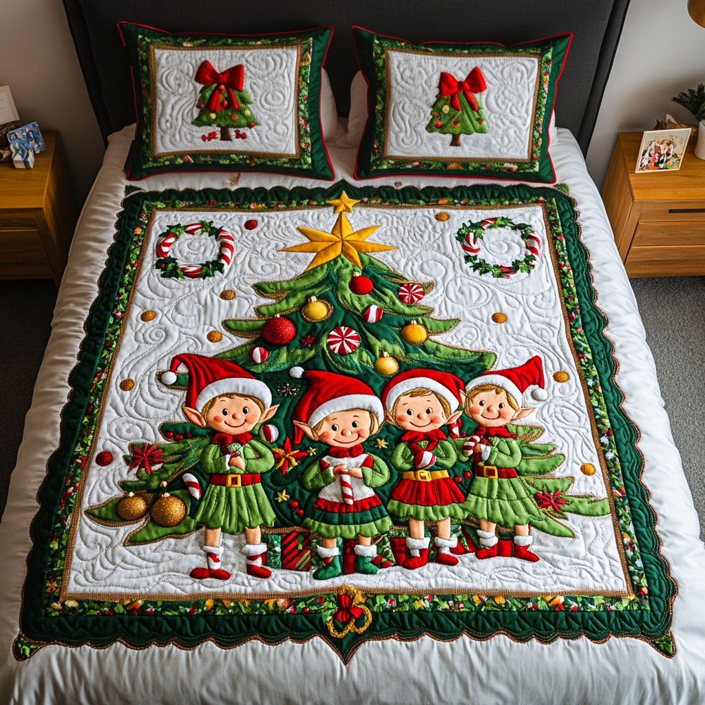 Elf Dreams 3-Piece Quilted Bedding Set - Single (59" x 70")