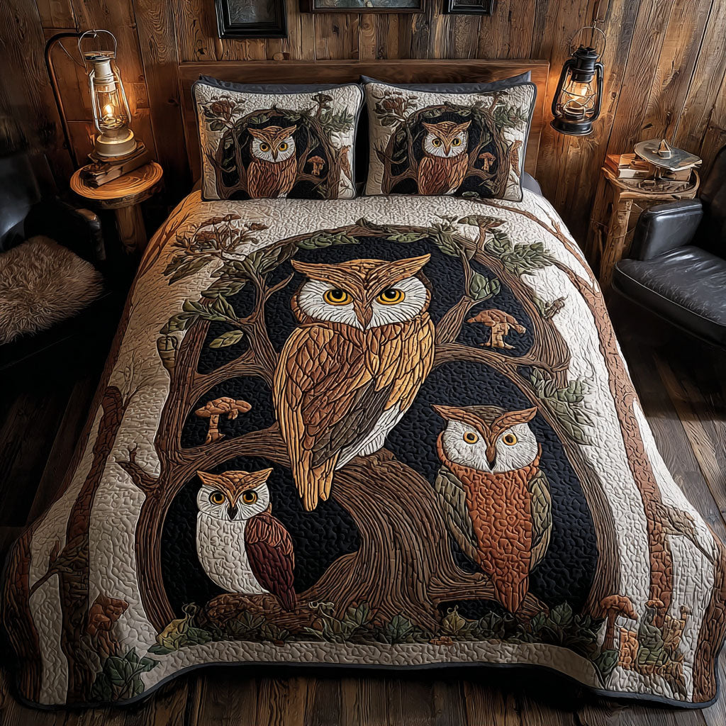 Ember Eyes 3-Piece Quilted Bedding Set - Single (59" x 70")