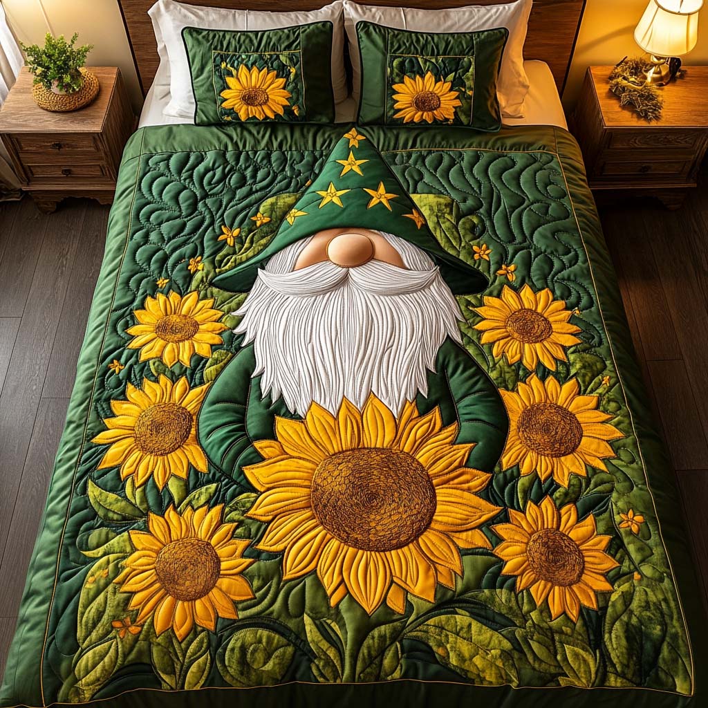 Emerald Delight 3-Piece Quilted Bedding Set - Single (59" x 70")