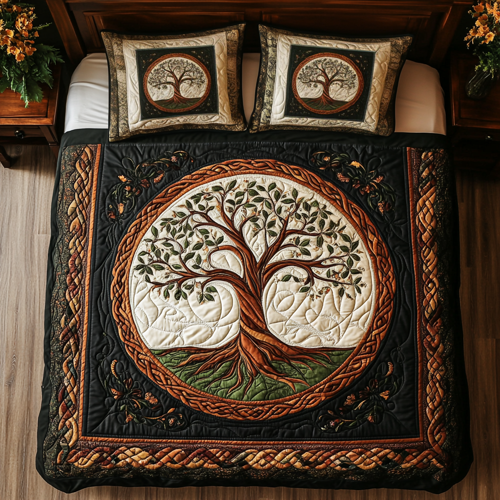 Emerald Luck 3-Piece Quilted Bedding Set - Single (59" x 70")