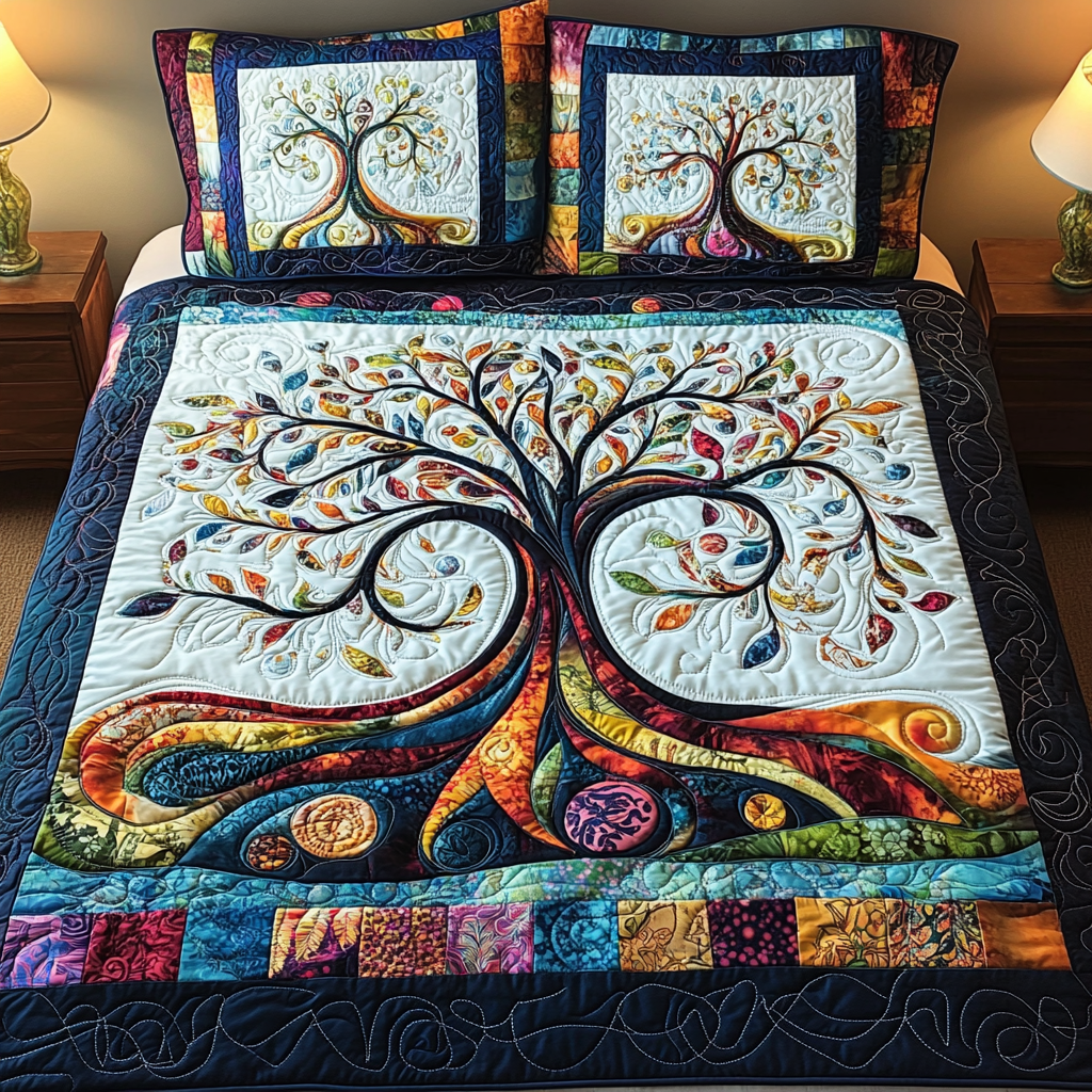 Enchanted Branches 3-Piece Quilted Bedding Set - Single (59" x 70")
