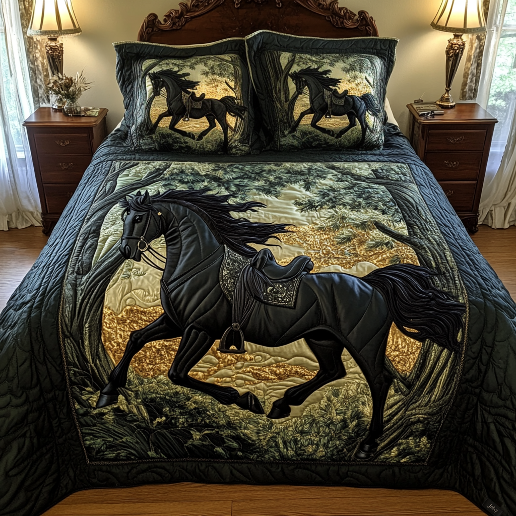 Enchanted Equine 3-Piece Quilted Bedding Set - Single (59" x 70")