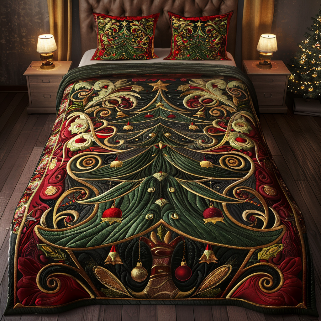 Enchanted Fir Quilted Bedding Set - Single (59" x 70")