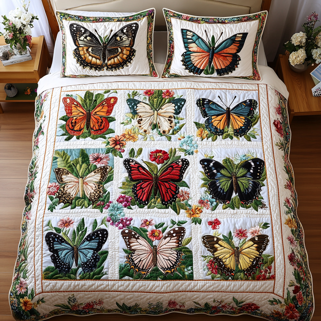 Enchanted Flight 3-Piece Quilted Bedding Set - Single (59" x 70")