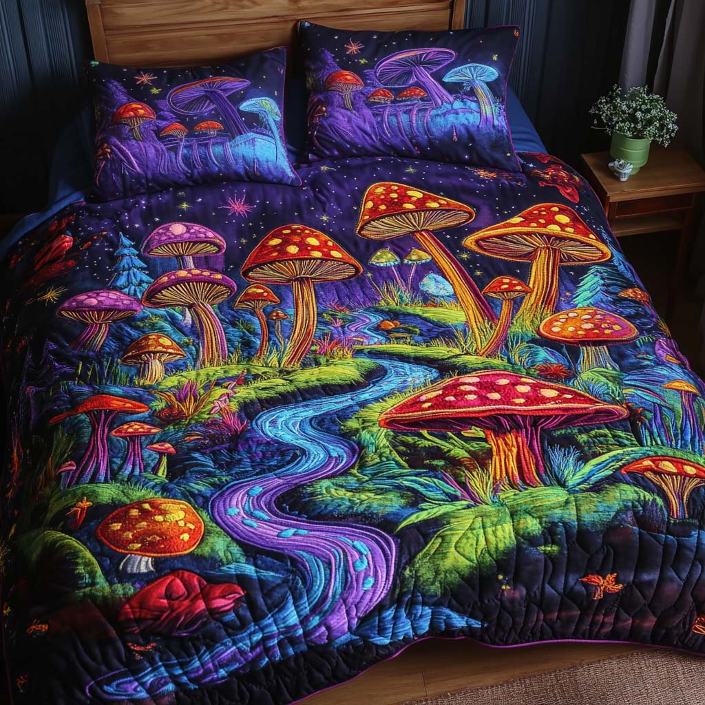 Enchanted Forest 3-Piece Quilted Bedding Set - Single (59" x 70")