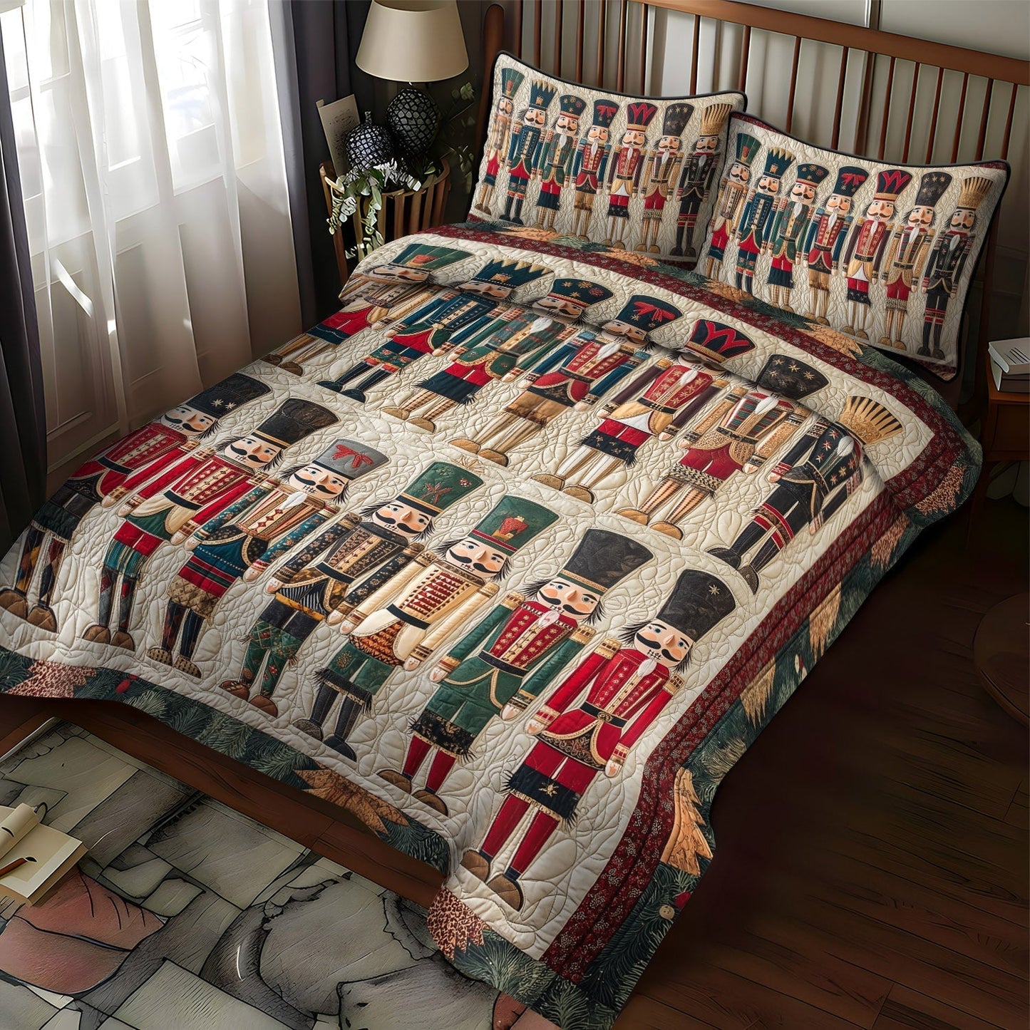 Enchanted Nutcracker 3-Piece Quilted Bedding Set - Single (59" x 70")