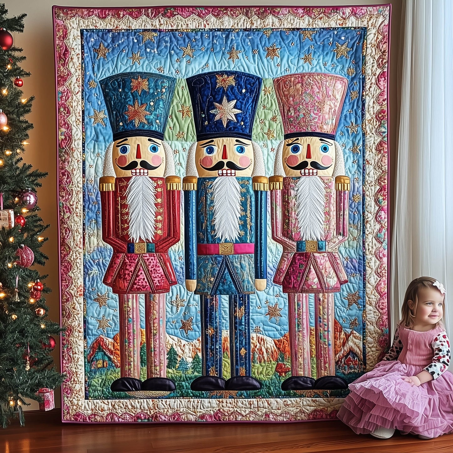 Enchanted Nutcracker Quilted Blanket - Throw (55" x 60")