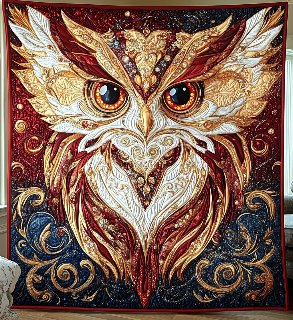 Enchanted Owl Quilted Blanket - Throw (55" x 60")