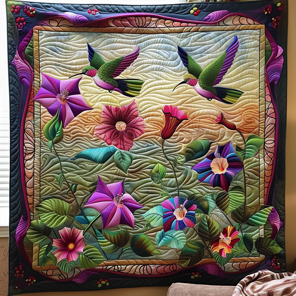Enchanted Petals Quilted Blanket - Throw (55" x 60")