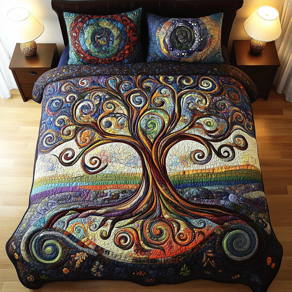 Enchanted Roots 3-Piece Quilted Bedding Set - Single (59" x 70")