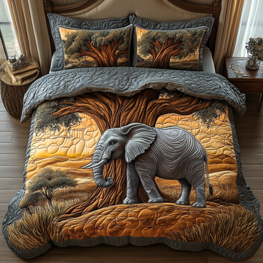 Enchanted Safari Quilted Bedding Set - Single (59" x 70")
